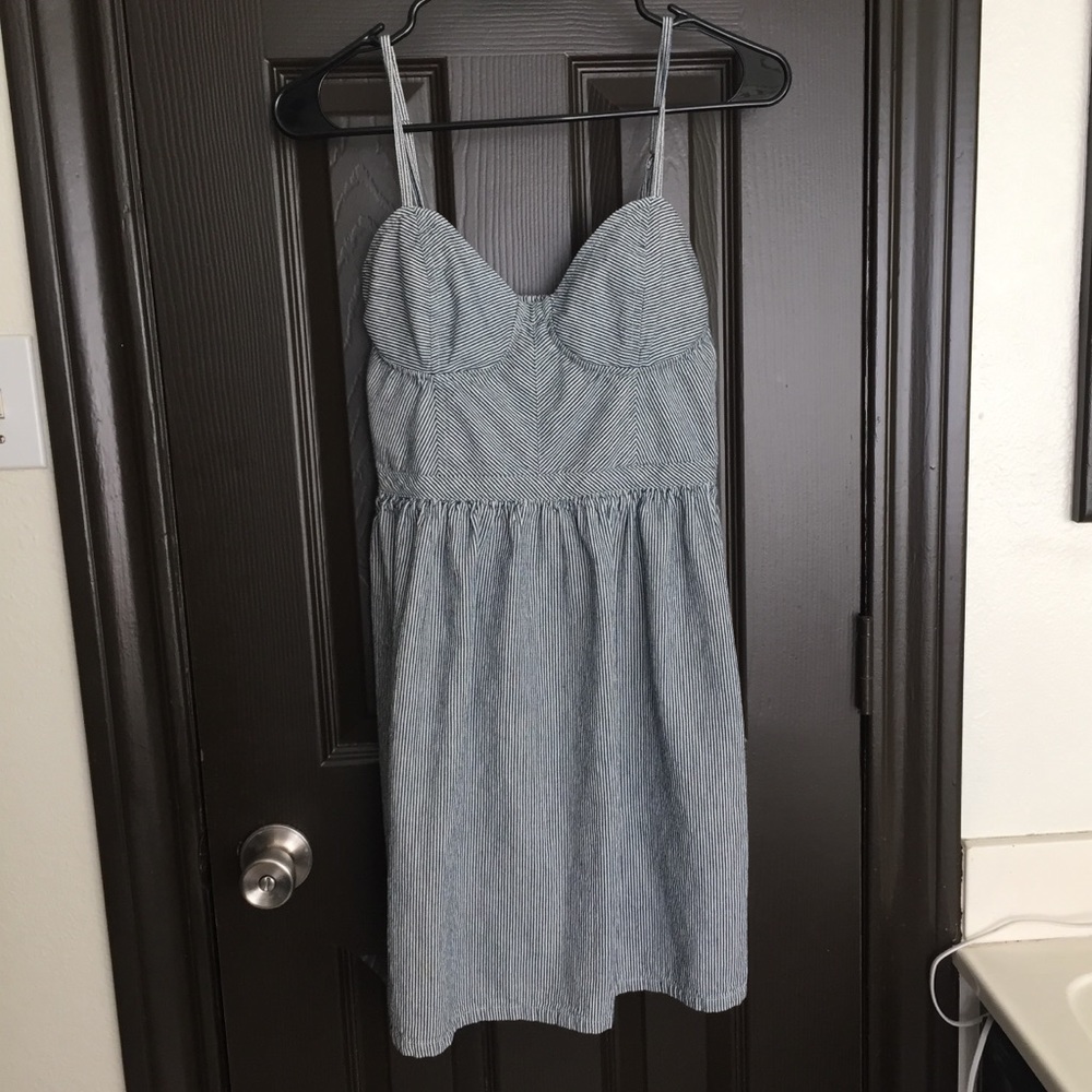 Striped denim dress